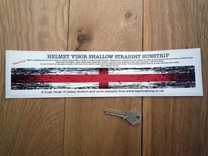 ENGLAND St Georges Flag Distressed HELMET VISOR Sticker SHALLOW STRAIGHT English - Picture 1 of 1