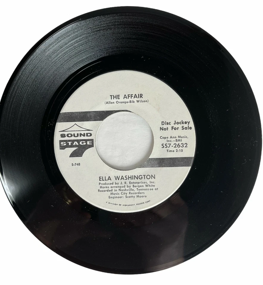 Ella Washington ‎– The Affair 7" Vinyl Sound Stage 7 ‎– SS7-2632 Promo - Image 1 of 1