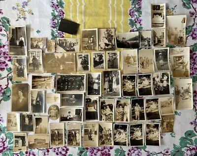 50 VINTAGE PHOTOS VARIETY LOT Photographs~Snapshots Sepia in color Mostly 1920’s - Image 1 of 4
