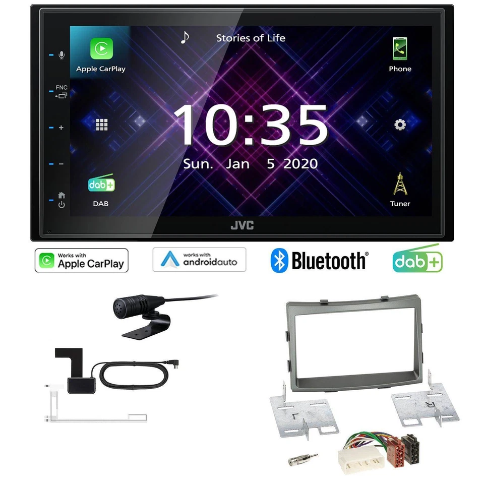 JVC Autoradio Apple CarPlay DAB+ für Ssangyong Rodius II ab 2013 dunkelsilber - Bild 1 von 4