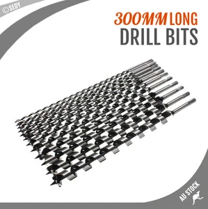 300mm Twist Auger Wood Drill Bits 8-40mm Timber Drill Bits Carpentry Woodworking - Picture 1 of 5