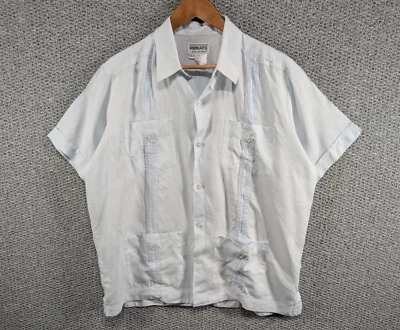 Camisa Renato Collezione Para Hombre Azul Claro Guayabera Yucatán Lino Botón L XL Foto 1 de 4