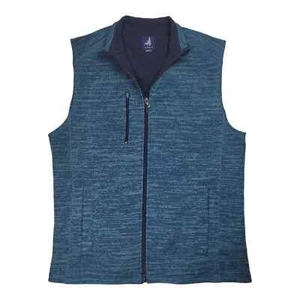 Johnnie-O Mens Small Full Zip Soft Shell Tahoe Fleece Sweater Vest Blue Pocket - Picture 1 of 4