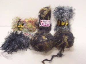 Lot of 6 Skeins of yarn 3 Lion Brand & 3 Red Heart Kiss Browns Gray Fun Fur LP3 - Picture 1 of 3