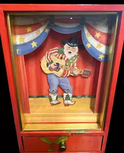 Dancing cowboy Santa Music Box w/ Drawer - Picture 1 of 5