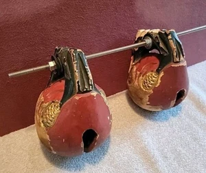 2 Mokugyo Fish-shaped wooden temple drums gong Reversible  - Picture 1 of 11