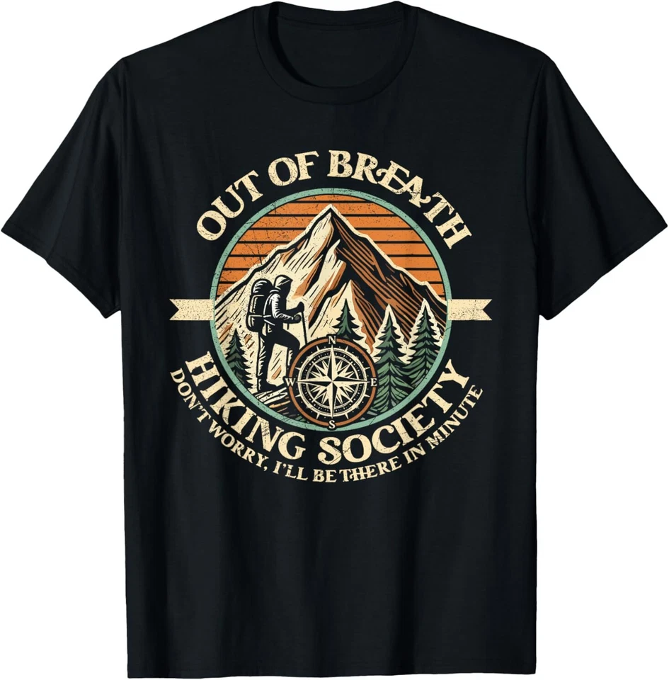 Camiseta Out of Breath Senderismo Sociedad Divertida Montaña Exterior Senderistas, Talla S-5XL Foto 1 de 1