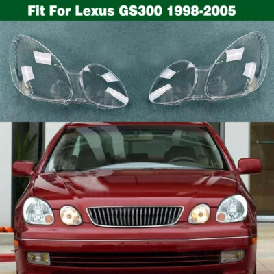 Pair Front Headlight Lens Housing Cover + Sealant Glue For Lexus GS300 1998-2005 - Imagem 1 de 4