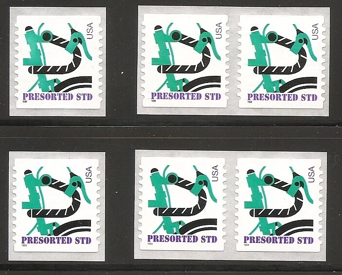 Pares de bicicletas verdes y individuales US Scott 3228 y 3228a (10c) fecha pequeña y grande Foto 1 de 1