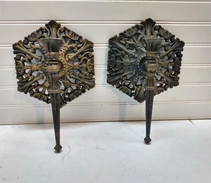 Rustic Plastic Wall Mounted Candle Holder Scones Farmhouse Home Decor 2pcs - Picture 1 of 7