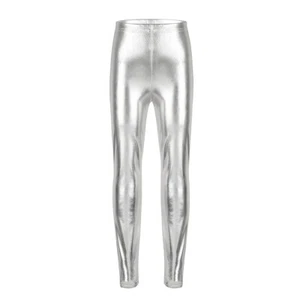 Girls Boys Metallic Dance Pants Trousers for Modern Hip Hop Street Dancewear - Picture 1 of 127