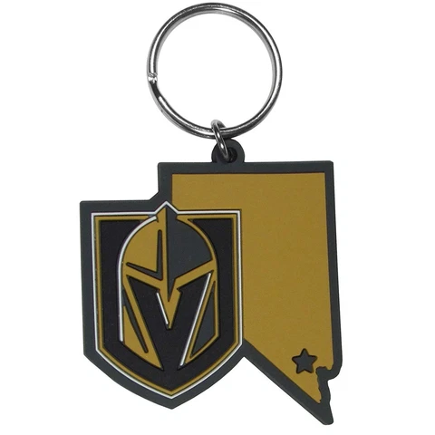 Vegas Golden Knights Keychain State Outline Rubber NEW!! Free Shipping!! Cover
