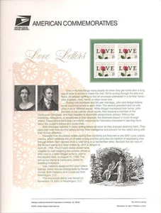 #644 57c Roses and Love Letter #3551 USPS Commemorative Stamp Panel - Picture 1 of 1