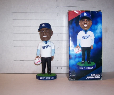 2013 MAGIC JOHNSON WITH BASEBALL BOBBLEHEAD SGA LOS ANGELES DODGERS MINT IN BOX Cover