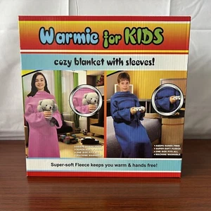 WARMIE for Kids Blanket with Sleeves BLUE Soft Fleece NEW Boys GIFT - Picture 1 of 6