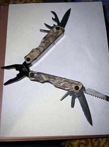 Mossy Oak Camo Multi Tool Pliers Wire Cutter Screwdrivers File Ruler W/Sheath - Picture 1 of 12