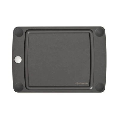 All-In-One Cutting Board 10"x7" Non-Slip Feet Juice Groove Slate/Black - Image 1 of 4