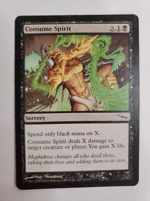 MTG Magic The Gathering Card Consume SpiritSorcery Black Mirrodin 2003  - Image 1 of 2