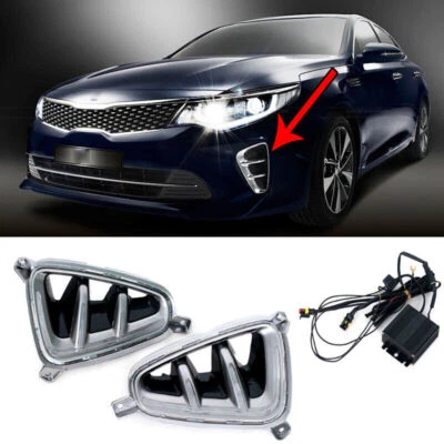 Par de luces de circulación diurna LED antiniebla LED para Kia K5 Optima DRL 2016-2018 Foto 1 de 4
