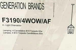 Feiss F3190/4WOW/AF - 4Light 12in Weathered Wood/Antique Forged Iron Chandelier  - Picture 1 of 1