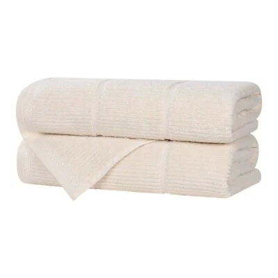 Milo Smart Twist Viscose Cotton Blend Solid Ribbed Bath Towel Set of 2 - Image 1 of 4