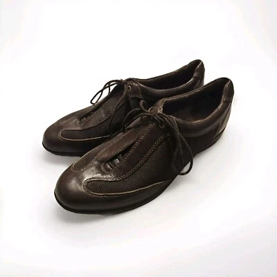 Clarks Wave Zapatos para Caminar Para Mujer 8.5N Marrón Bajo Con Cordones Cuero Informales Cómodos Foto 1 de 4