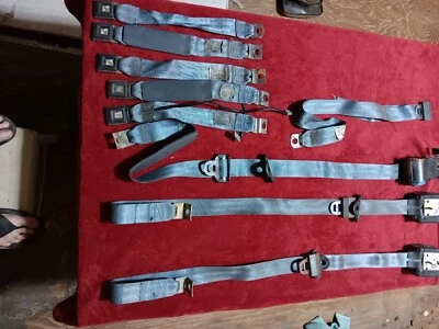 Juego de cinturón de seguridad azul Ford F150 F250 F350 1987-1991 doble cabina Foto 1 de 4