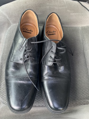 Scarpe eleganti Clarks Collection 15770 uomo taglia 8 pelle nera Ortholite comode