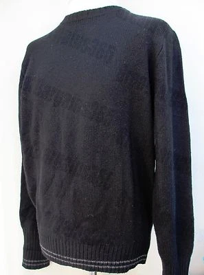 Mens Boston Traders Round Neck Sweater Jumper Lambswool Blend Black S M L XL New - Image 1 of 4