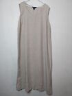 Vintage Venezia Tan Womens Maxi Dress Linen Blend Size 26/28 Lagenlook Minimal