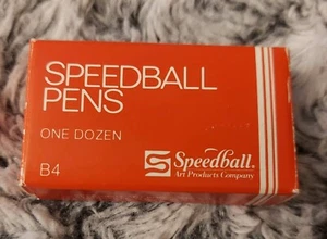 New Box Speedball Calligraphy Round Tip B4 Nibs Pens Fountain Ink Vintage Qty 12 - Picture 1 of 3