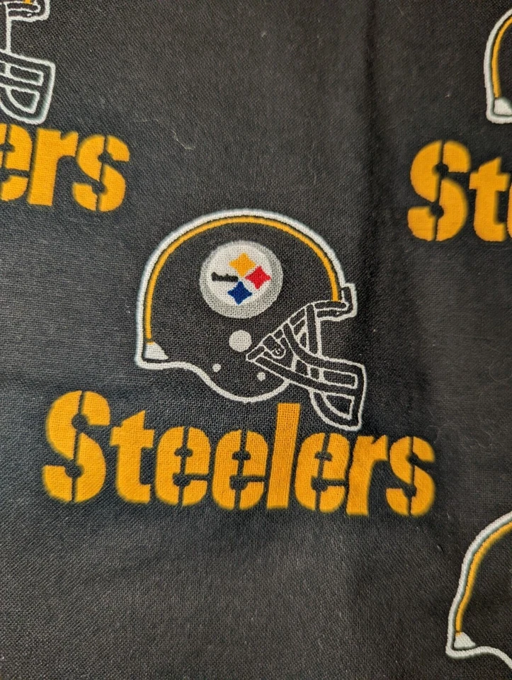 Cotton NFL Steelers football Print Cotton Fabric 14" x 55" Pittsburg Stiller - Image 1 of 4