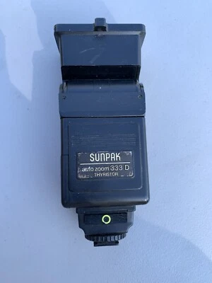 Sunpak Auto Zoom 333 Thyristor Electronic Flash Shoe Mount UnTested As Is - Image 1 of 4