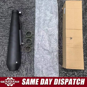 Universal Motorcycle Exhaust Megaphone Removable Silencers for Cafe Racer Black. - Picture 1 of 12