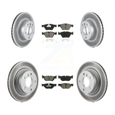 Front Rear Coated Disc Brake Rotors Semi-Metallic Pad Kit For BMW 328i 325i 323i