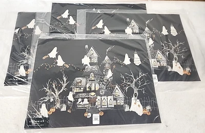 Pottery Barn Chilewich Halloween Place Mats Scary Squad Set of 4 TerraStrand NEW - Image 1 of 4