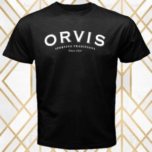 T-shirt da uomo nera Orvis Fly Reel Fishing taglia S - 5XL - Foto 1 di 1