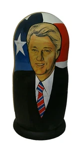 BILL CLINTON 5 NESTING DOLLS MONICA LEWINSKY, PAULA JONES, HILLARY - Picture 1 of 3