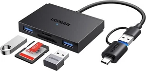 UGREEN 4 in 1 SD Card Reader USB C & OTG Adapter with SD/TF Card & 2 USB Slots - Picture 1 of 8