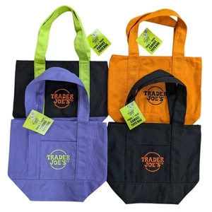 Trader Joe's Halloween Mini Canvas Tote Bag Set of 4 - Picture 1 of 6