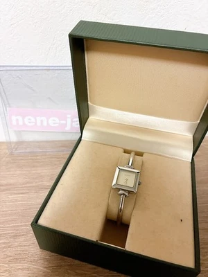 GUCCI 1900L relógios de rosto quadrado femininos prata quase em perfeito estado Japão F/S com caixa presente - Imagem 1 de 4