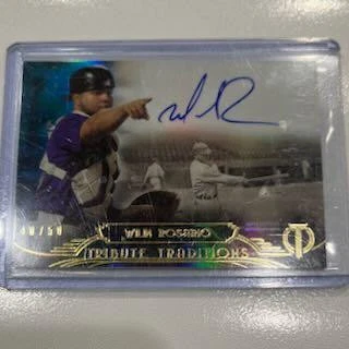 2014 Topps Tribute #TT-WR Wilin Rosario Tribute Traditions Autographs Blue #/50 - Image 1 of 2