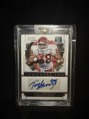 2018 Panini Impeccable Tony Gonzalez Immortal Ink 23/25 - Image 1 of 3