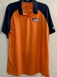 Nike NFL Team Apparel Herren Denver Broncos Orange Blau Dri Fit Poloshirt Gr. L - Bild 1 von 6