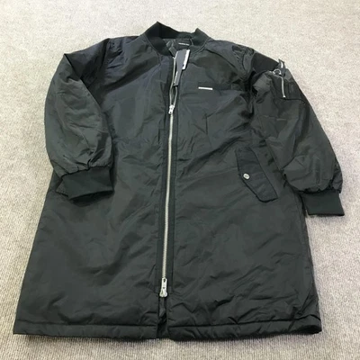 Members Only Jacket Womens XL Black Long Bomber Parka Zip Coat ML190010 - Image 1 of 4