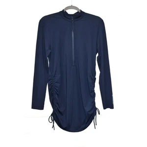 Costume da bagno Carve Designs Rashguard blu navy medio manica lunga protezione solare zip - Foto 1 di 9