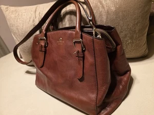 Kate braune Ledertasche mit drei Fächern Umhängetasche Ledertasche Handtasche  - Bild 1 von 8
