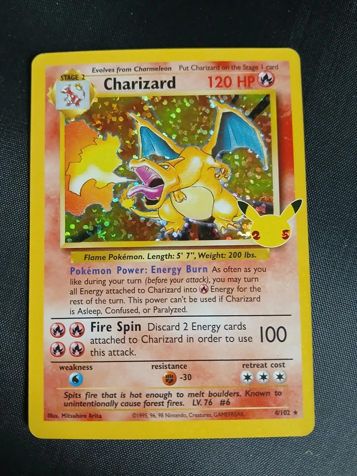 Charizard Celebrations Classic 4/102 Holo Base Set Pokemon Card 2021 NM - Image 1 of 4
