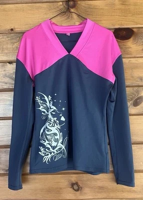 Saia Feminina Esportiva Manga Longa Camisa Roupa Ativa - Tamanho Médio - Rosa Cinza Fada - Imagem 1 de 4