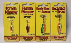 2 - Northland FORAGE MINNOW Spoons - 2 Northland Buckshot Rattle Spoons 1/8 Oz. - Picture 1 of 5